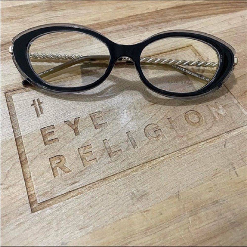 Elie Saab 049 Black Cat-Eye Glasses